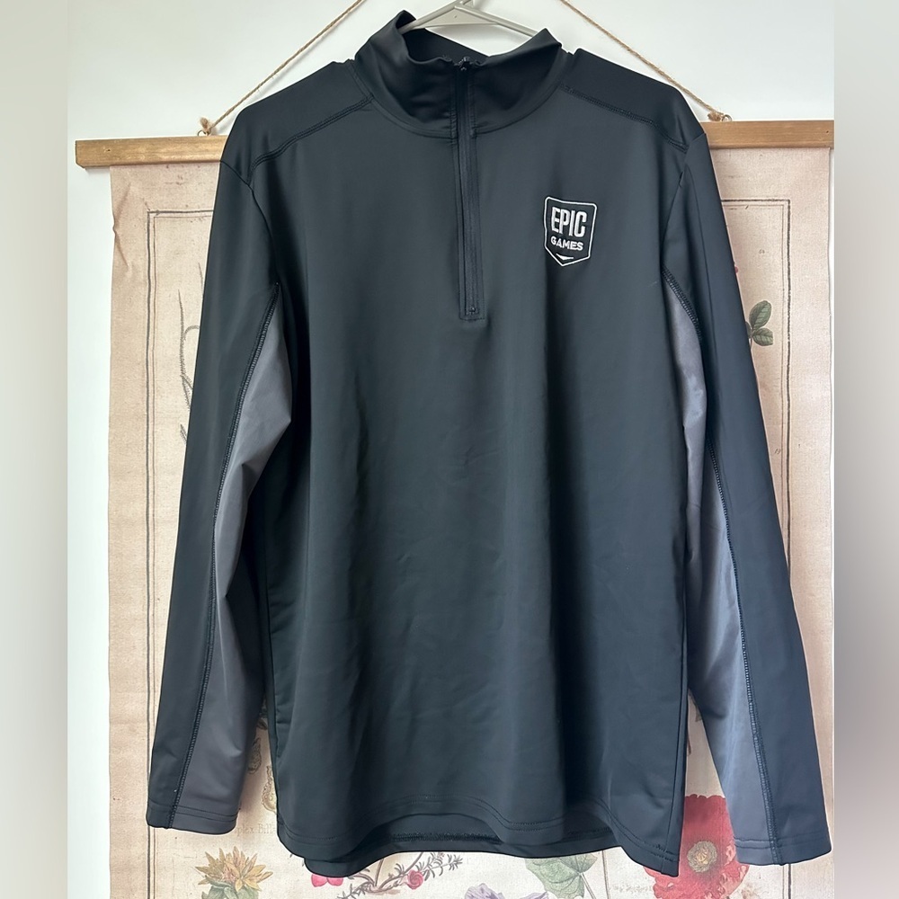 RARE Epic Games Unreal Engine Logo Employee EXCLUSIVE Quarter Zip Black Large